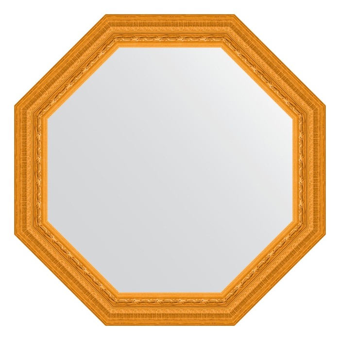 Зеркало в багетной раме, сусальное золото 80 мм, 74,8х74,8 см