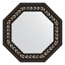 Зеркало в багетной раме, черный ардеко 81 мм, 55,0х55,0 см