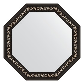 Зеркало в багетной раме, черный ардеко 81 мм, 75,0х75,0 см