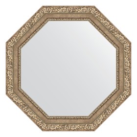 Зеркало в багетной раме, виньетка античное серебро 85 мм, 70x70 см
