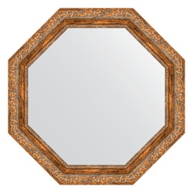 Зеркало в багетной раме, виньетка античная бронза 85 мм, 75,4х75,4 см