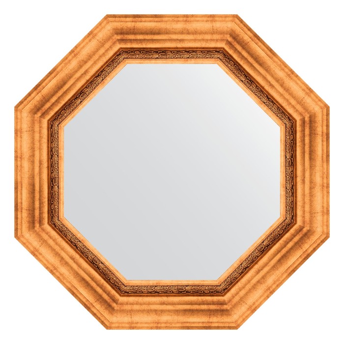 Зеркало в багетной раме, римское золото 88 мм,  56,6х56,6 см