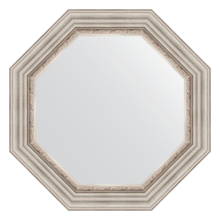 Зеркало в багетной раме, римское серебро 88 мм, 66,6х66,6 см