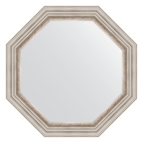 Зеркало в багетной раме, римское серебро 88 мм, 76,6х76,6 см