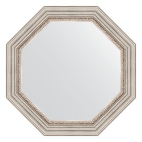 Зеркало в багетной раме, римское серебро 88 мм, 71x71 см