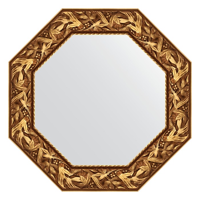 Зеркало в багетной раме, византия золото 99 мм, 68,8х68,8 см