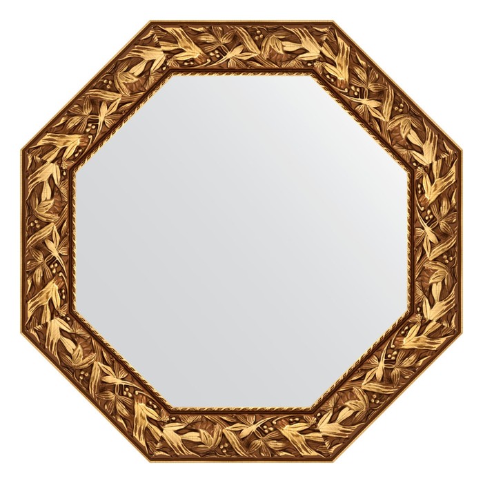 Зеркало в багетной раме, византия золото 99 мм, 78,8х78,8 см