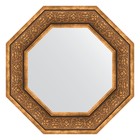 Зеркало в багетной раме, вензель бронзовый 101 мм, 59,4х59,4 см - фото 301562306