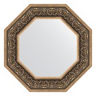 Зеркало в багетной раме, вензель серебряный 101 мм, 59,4х59,4 см - фото 301562322