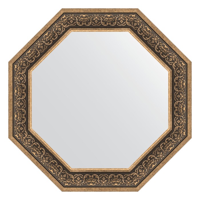 Зеркало в багетной раме, вензель серебряный 101 мм, 79,4х79,4 см