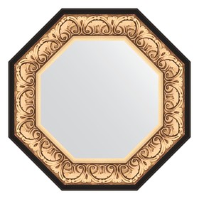 Зеркало в багетной раме, барокко золото 106 мм, 60,4х60,4 см