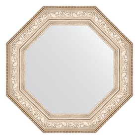 Зеркало в багетной раме, виньетка серебро 109 мм, 70,6х70,6 см