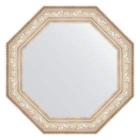Зеркало в багетной раме, виньетка серебро 109 мм, 80,6х80,6 см