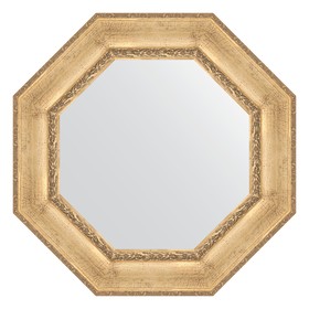 Зеркало в багетной раме, состаренное серебро с орнаментом 120 мм, 73х73 см