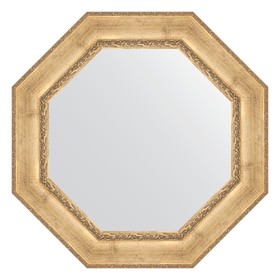Зеркало в багетной раме, состаренное серебро с орнаментом 120 мм, 83х83 см