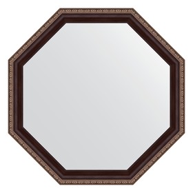 Зеркало в багетной раме, махагон с орнаментом 50 мм, 59x59 см