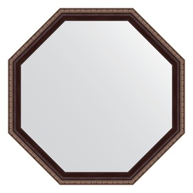 Зеркало в багетной раме, махагон с орнаментом 50 мм, 69x69 см