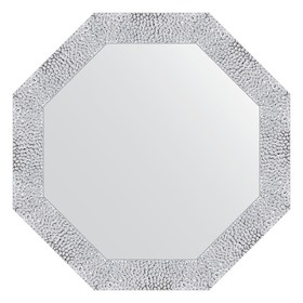 Зеркало в багетной раме, чеканка белая 70 мм, 63x63 см