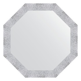 Зеркало в багетной раме, чеканка белая 70 мм, 73x73 см
