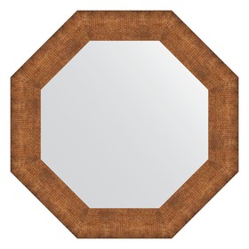 Зеркало в багетной раме, медная кольчуга 88 мм, 67x67 см