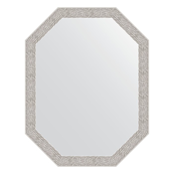 Зеркало в багетной раме, волна алюминий 46 мм, 53x68 см