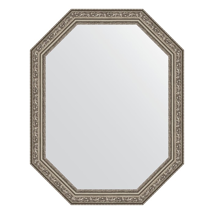 Зеркало в багетной раме, виньетка состаренное серебро 56 мм, 55x70 см