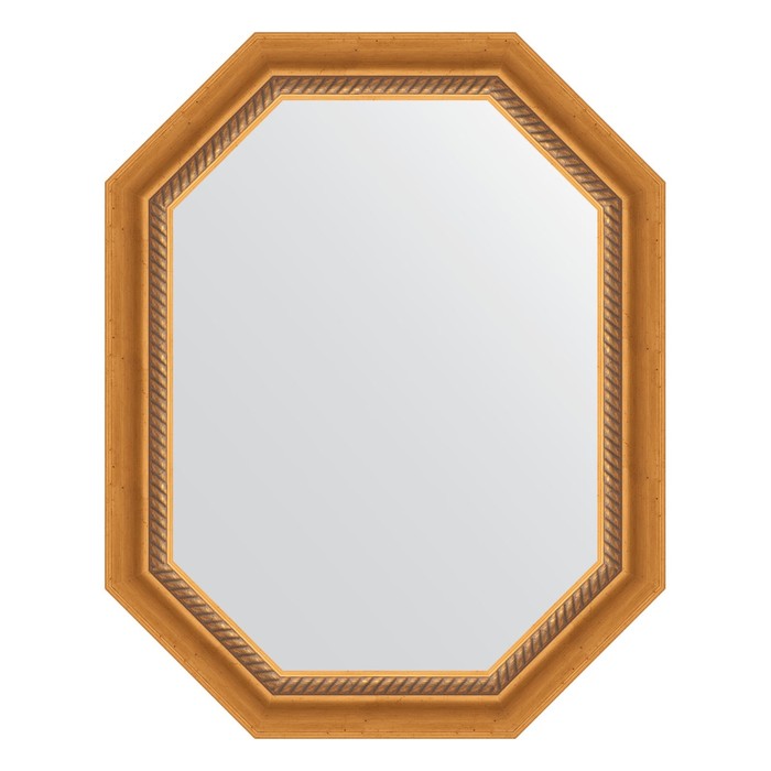 Зеркало в багетной раме, состаренное золото с плетением 70 мм, 58x73 см
