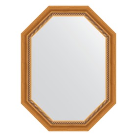 Зеркало в багетной раме, состаренное золото с плетением 70 мм, 63x83 см