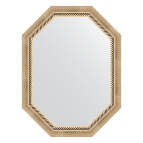 Зеркало в багетной раме, состаренное серебро с плетением 70 мм, 63x83 см