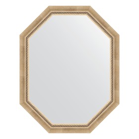 Зеркало в багетной раме, состаренное серебро с плетением 70 мм, 73x93 см