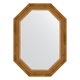 Зеркало в багетной раме, состаренная бронза с плетением 70 мм, 53x73 см
