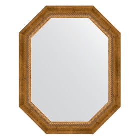Зеркало в багетной раме, состаренная бронза с плетением 70 мм, 58x73 см