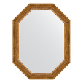 Зеркало в багетной раме, состаренная бронза с плетением 70 мм, 63x83 см