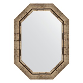 Зеркало в багетной раме, серебряный бамбук 73 мм 58x73 см