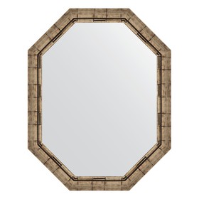 Зеркало в багетной раме, серебряный бамбук 73 мм 73x93 см