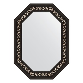 Зеркало в багетной раме, черный ардеко 81 мм, 54x74 см