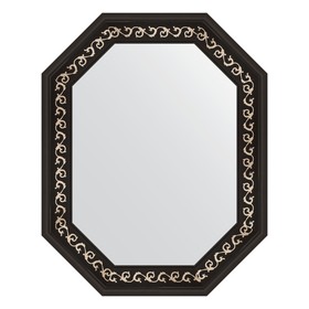 Зеркало в багетной раме, черный ардеко 81 мм, 59x74 см