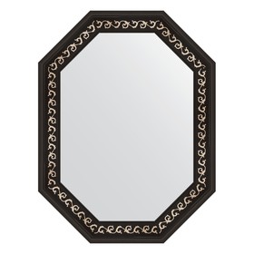Зеркало в багетной раме, черный ардеко 81 мм, 64x84 см