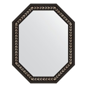 Зеркало в багетной раме, черный ардеко 81 мм, 74x94 см