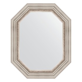 Зеркало в багетной раме, римское серебро 88 мм, 61x76 см