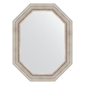 Зеркало в багетной раме, римское серебро 88 мм, 66x86 см