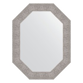 Зеркало в багетной раме, чеканка серебряная 90 мм, 66x86 см