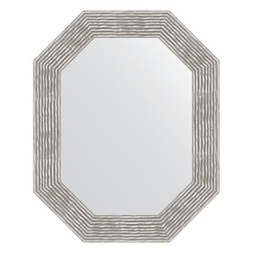 Зеркало в багетной раме, волна хром 90 мм, 61x76 см