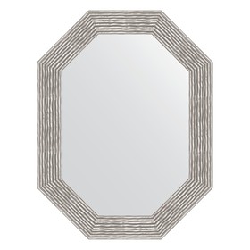 Зеркало в багетной раме, волна хром 90 мм, 66x86 см