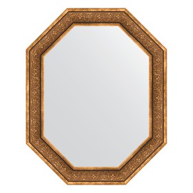 Зеркало в багетной раме, вензель бронзовый 101 мм, 79x99 см