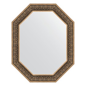 Зеркало в багетной раме, вензель серебряный 101 мм, 79x99 см