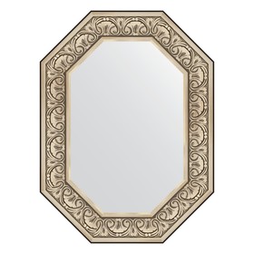 Зеркало в багетной раме, барокко серебро 106 мм, 60x80 см