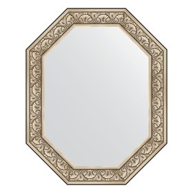 Зеркало в багетной раме, барокко серебро 106 мм, 80x100 см