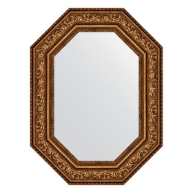 Зеркало в багетной раме, виньетка состаренная бронза 109 мм, 60x80 см