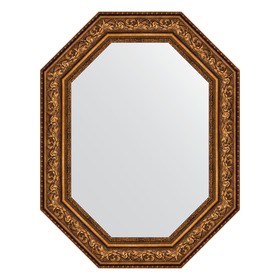 Зеркало в багетной раме, виньетка состаренная бронза 109 мм, 70x90 см